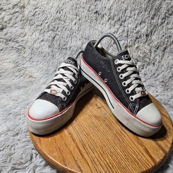 Skechers Somethin’ Else Womens Size 8.5 Y2K Red/White Glitter Gem Platform Shoes - Picture 1 of 11